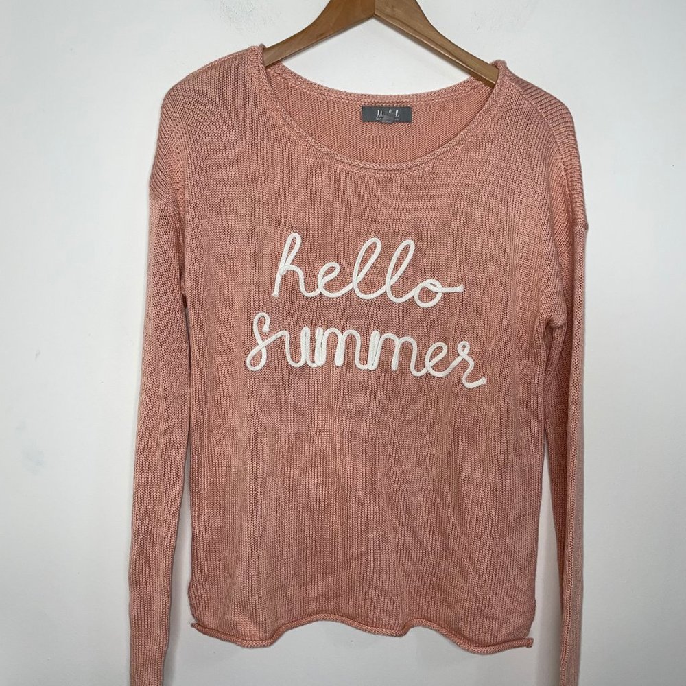 Marled Reunited Clothing Women's Size M Hello Summer Knit Sweater Coral Peach - Picture 12 of 12